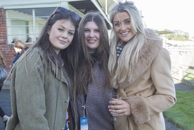 Rachael and Rebecca Macauley with Rachel Martin, from Kelso and Berwick, at Sunday's races