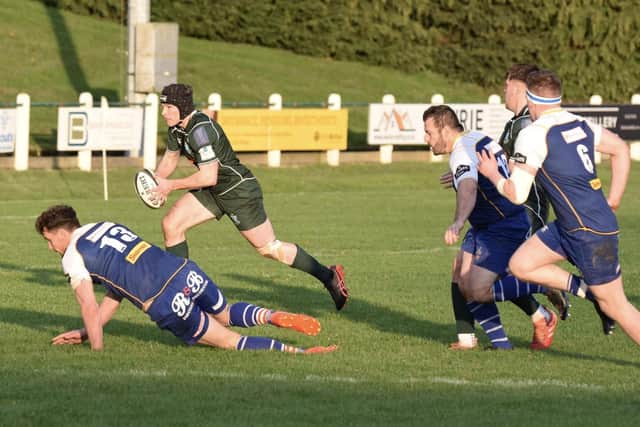 Centre Ethan Reilly looks to set up another attack
