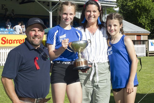Most promising young athlete Ava Lees with dad Adam, mum Bree and sister Robyn