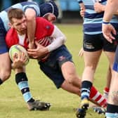 Try-scorer James Dow in action for Peebles at Falkirk on Saturday (Pic: Peebles RFC)
