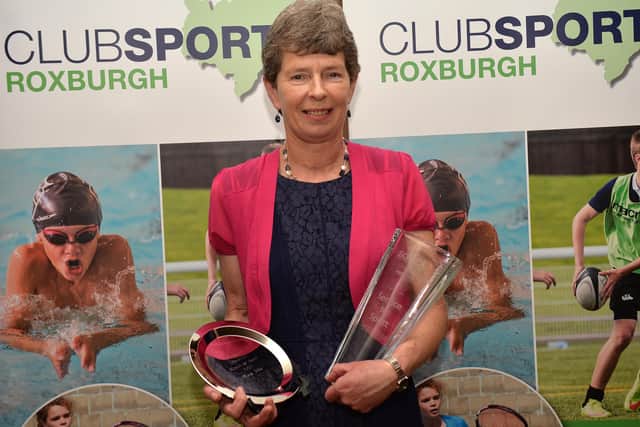 Mary Weir collecting a previous accolade for her services to sport in the Borders (Photo: Alwyn Johnston)