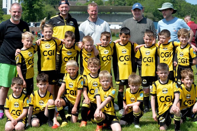A boys' team representing Melrose at Sunday's children's football festival at Galashiels