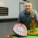 Lee McAllister with his Borders snooker championship trophy (Photo: Bill McBurnie)