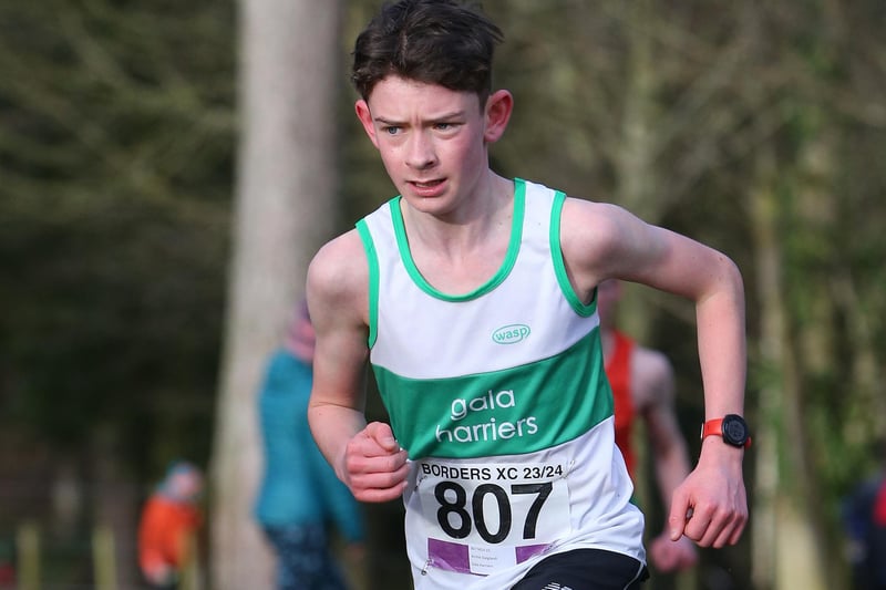 Gala Harriers under-15 Archie Dalgliesh finished fourth in 10:14 in Sunday's junior Borders Cross-Country Series race at Paxton