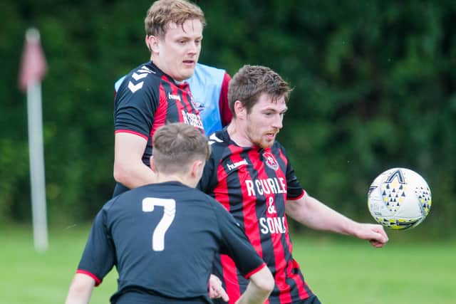 Craig Howard on the ball for Highfields United against Netherdale Thistle (Photo: Bill McBurnie)