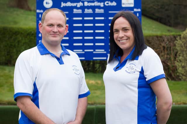 President David Lighbody and his wife Laura at Jedburgh Bowling Club (Photo: Bill McBurnie)