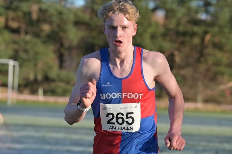 Moorfoot Runner Thomas Hilton finished ninth in 17:40 in the under-17 boys' 5.7km race at Saturday's east district cross-country championships at Aberdeen