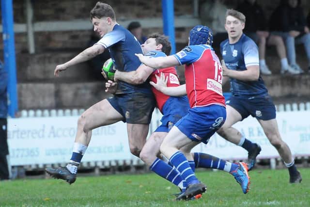Ben Pickles on the attack during Selkirk's 33-12 victory away to Jed-Forest on Saturday (Photo: Grant Kinghorn)