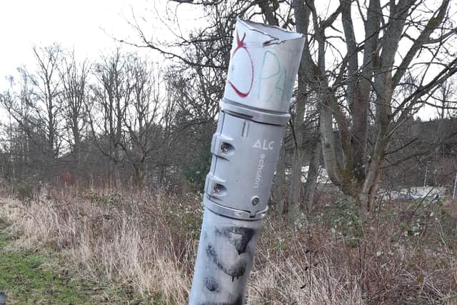 One of the lamposts along the path was found to be damaged.