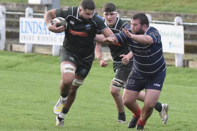 Erem Demirel on the ball for Hawick against Musselburgh on Saturday (Pic: Malcolm Grant)