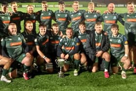 Hawick Force players celebrating winning the revived Border junior league (Pic: Hawick RFC)