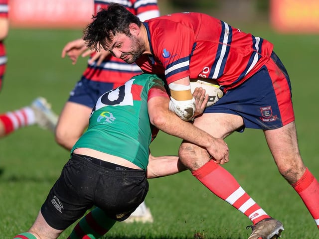 Jack Harrison in action for Peebles as they lost 29-14 hosting Highland at the Gytes on Saturday (Photo: Stephen Mathison)