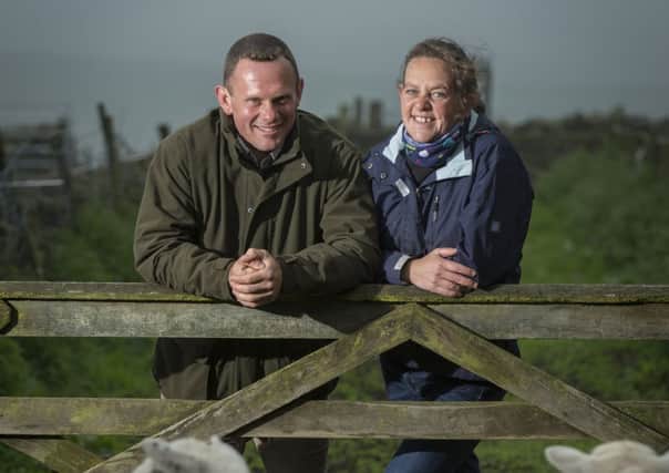 Charley and Andrea Walker at Barnside, Duns. Sheep Farmer Finalists in the Farmers Weekly Awards 2012