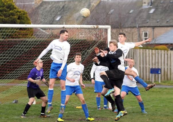 Goalmouth action from Coldstream v Jed Legion. Picture by David Guthrie