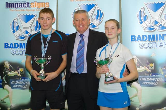 Scottish U15 champs Robbie Patterson, Annabel Young and Dan Travers