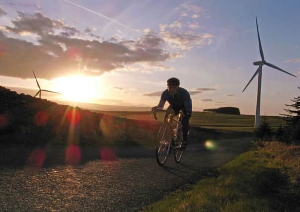 PIC PHIL WILKINSON  07740444373
info@philspix.com   www.philspix.co.uk

Weather pic.

Keen road cyclist Mark D'Andrea , pedals his way up a steep incline out of Stow in the Scottish Borders , as a beautiful spring sunset ends one of the sunniest days of 2014 so far for Scotland.
