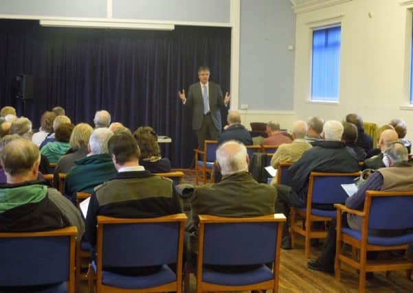 Michael Moore's indendence discussion in Eyemouth attracted about 80 people
