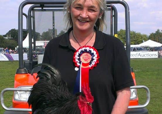 Dorinda Fontana with poultry champion, BBC 3