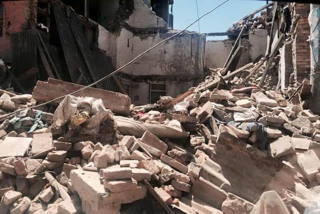 Homes reduced to rubble in Nepal