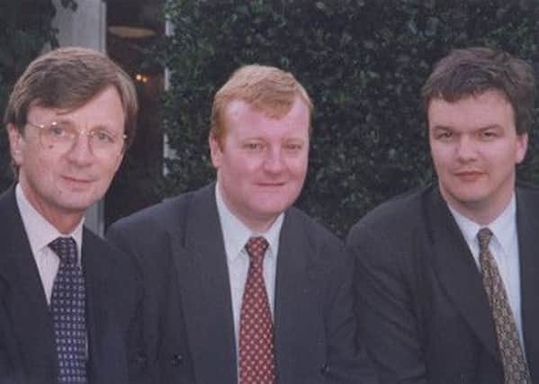 Former Roxburgh and Berwickshire MP Archy Kirkwood (now Lord Kirkwood), Charles Kennedy and Michael Moore in 2001 when Mr Kennedy was leader  of the Liberal Democrats
