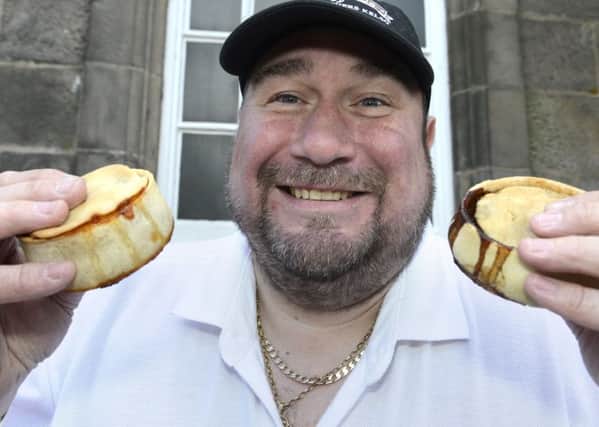 Food festival at Kirk Square in Eyemouth.
The Pie Man! John Taylor of Wylie Butchers. 
Picture by Jane Coltman