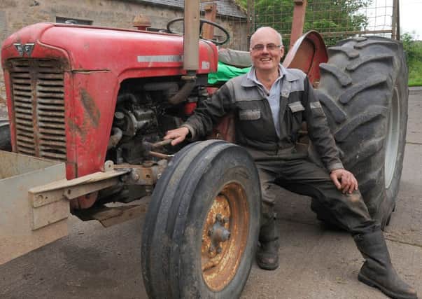 Tom Wardrop's Massey-Ferguson tractor which has been working on Harden Mains Farm (Oxnam)  since 1962.