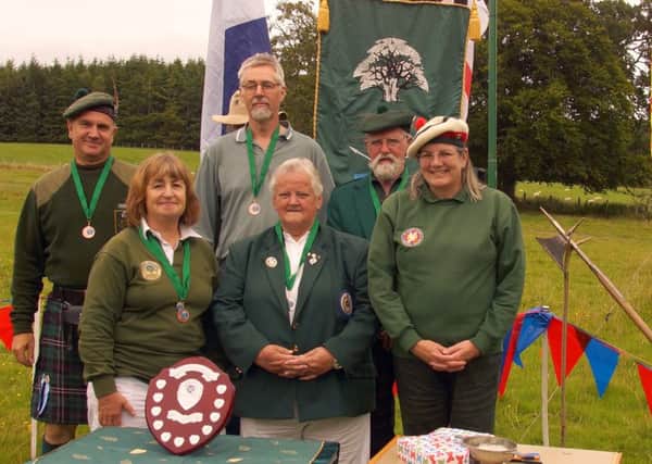 The winning Scots army, from left: Doug Anderson, Ina Morris, Elizabeth Normand (hiding), Bosco Hazard, Betty Wylie, Jimmy Stillie and Eileen Bilby.