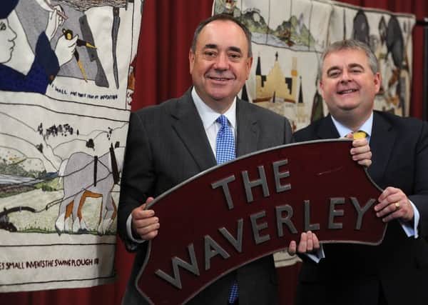 Alex Salmond and council leader David Parker announced in December 2014 that the Great Tapestry would have a permanent home at Tweedbank station.