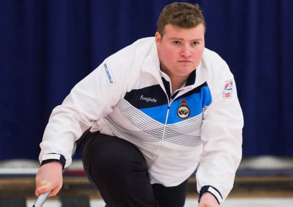 Borders curler Cameron Bryce in action at the World Mixed Curling Championships in Berne