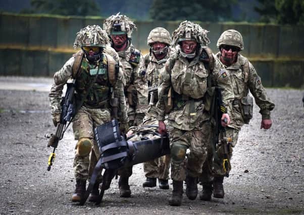 Casualty evacuation was practised during the exercise at Stanford in Norfolk.
