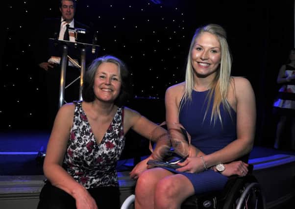 The 2015 Celebration of Sport Awards held at Peebles Hydro. Samantha Kinghorn holding Inspirational Performance award.