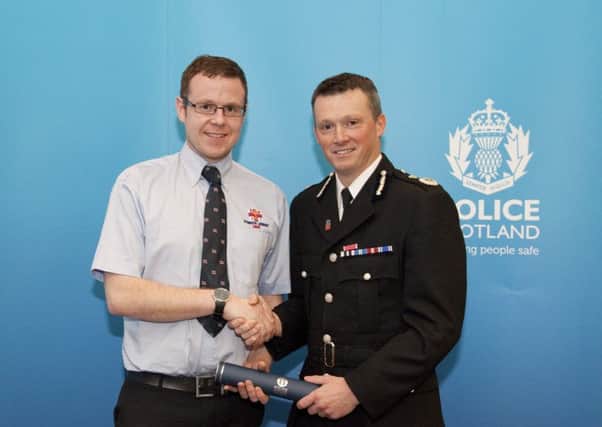 SBBN Eyemouth's Dean Mark special bravery award November 2015 rescued a man drowning in Eyemouth harbour