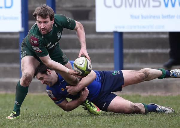 Hawick's Lee Armstrong in action against Boroughmuir earlier this year