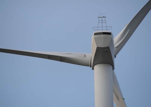 A piece of this wind turbine has broken off at Longpark wind farm near Stow.