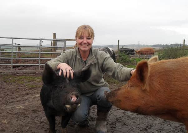 The Juicy Meat Companys Moira Dalgliesh at Kincraig Farm.