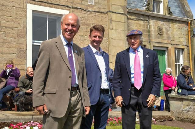 Doug Niven, Allan McNish and Sir Jackie Stewart at the Jim Clark weekend on Sunday. Celebrating fifty years of Jim Clark winning his second Formula One World Championship, his famous Indianapolis 500 victory, Formula 2 Championship and Tasman Championship, all in 1965.