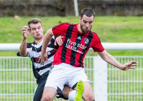 Hat trick hero Stuart Noble, pictured here against Linlithgow back in September