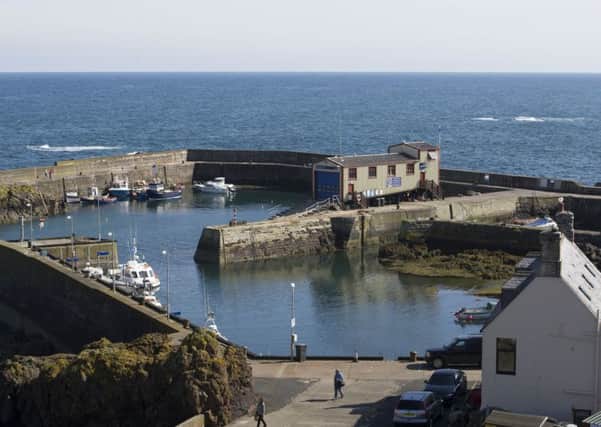 07/09/15. TSPL Shift.  Campaign to save the RNLI Lifeboat station at St Abbs in Berwickshire.  View of the Lifeboat Station in St Abbs Harbour. Picture Ian Rutherford.