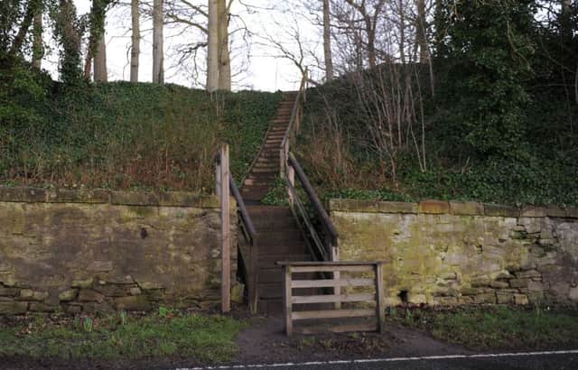 The steps from the A698 beside Coldstream Bridge up to the tennis courts, part of the core path network, were built by the Criminal Justice team