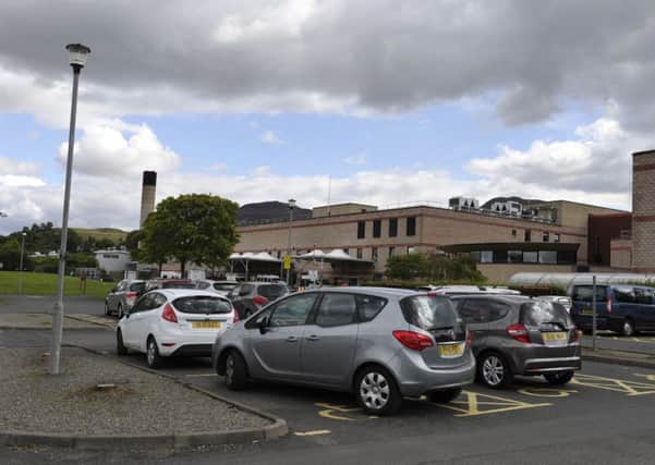 The Border General Hospital near Melrose in The Scottish Borders. Car park.