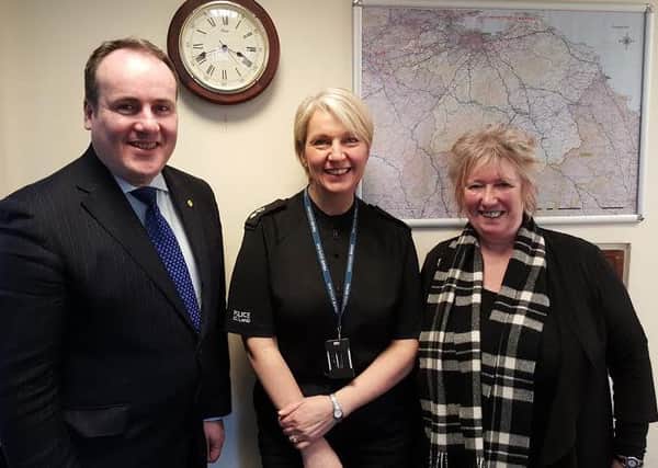 SBSR Paul Wheelhouse, Christine Graham and Chief Superintendent Gill Imery discuss rural crime