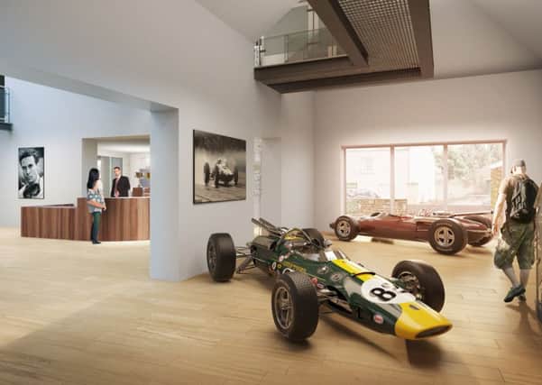 The new garage area of the refurbished Jim Clark Rooms