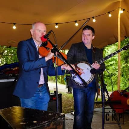 Irish fiddle and banjo duo of Brendan Hendry and Jonny Tomas, who will be performing at a concert being hosted in Melrose by Riddell Fiddles.