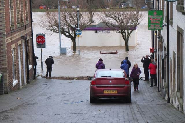Flooding at Peebles photographed by Jim Barton