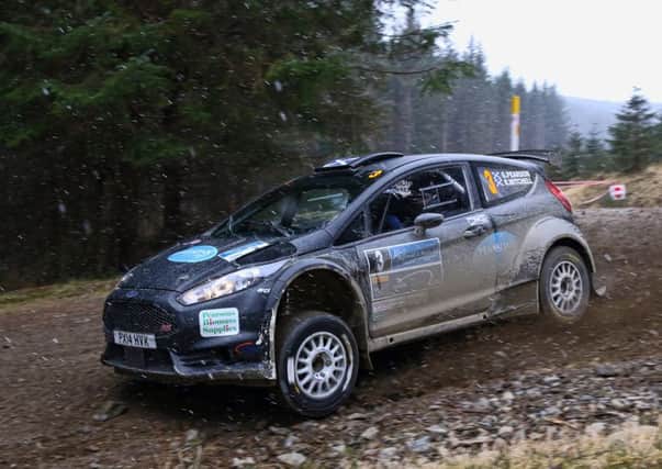 Garry Pearson and Robbie Mitchell on their way to victory in Saturday's Speyside Stage Rally.