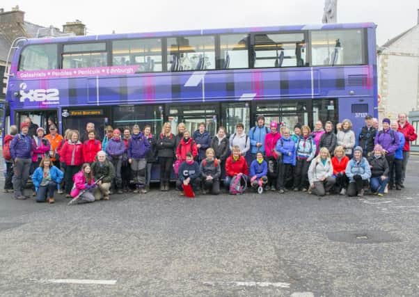 The Selkirk local fundraising committee for Cancer Research UK held its annual sponsored walk on Sunday. A bus took walkers to the Dryhope starting point.