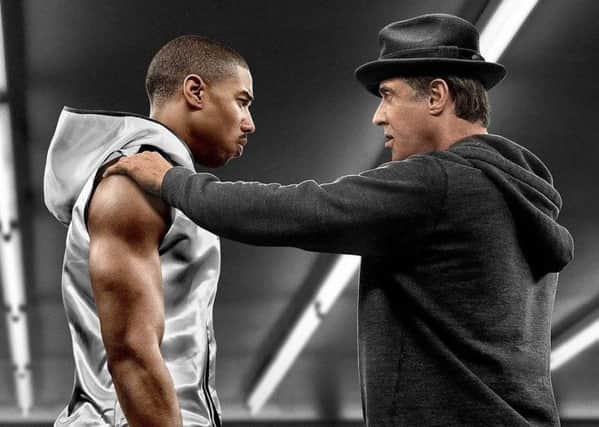 Michael B Jordan and Sylvester Stallone in Creed.