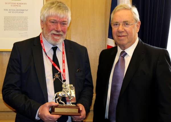 Southern deputy editor Bob Burgess was presented with a silver Reiver by Scottish Borders Council convener Graham Garvie in recognition of his services to the region on the day of his retiral earlier this year.