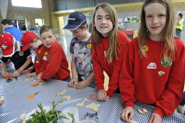 Primary five pupils from all over the Borders enjoy interaction with stall holders Countryside Day at Springwood Park in Kelso.