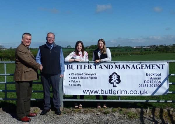David Butler welcoming Steven Wilson, with assistant land agents Samantha Howatson and Sarah Bell.